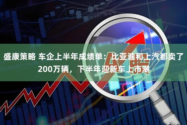盛康策略 车企上半年成绩单：比亚迪和上汽都卖了200万辆，下半年迎新车上市潮