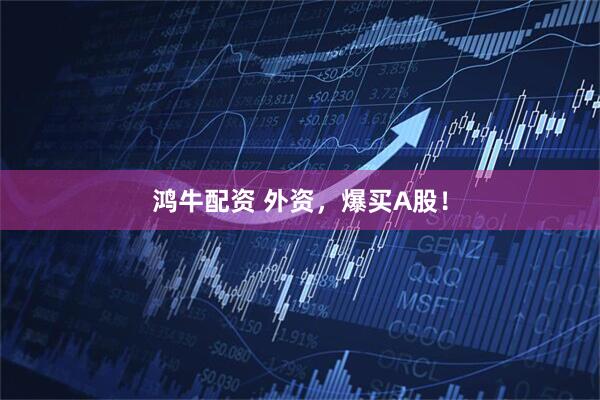 鸿牛配资 外资，爆买A股！