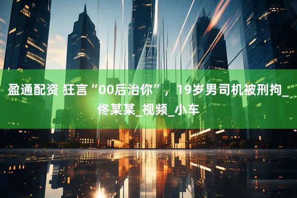 盈通配资 狂言“00后治你”，19岁男司机被刑拘_佟某某_视频_小车
