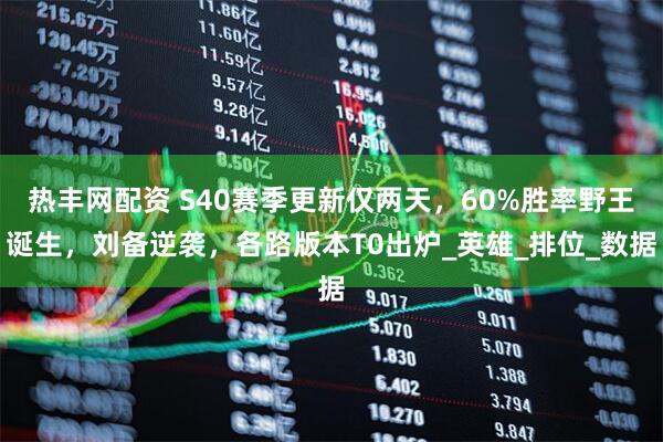 热丰网配资 S40赛季更新仅两天，60%胜率野王诞生，刘备逆袭，各路版本T0出炉_英雄_排位_数据